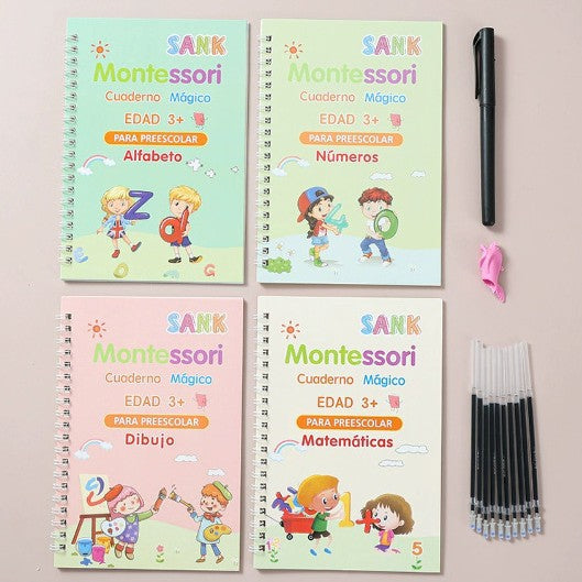 KIT 4 LIBROS CALIGRAFIA TINTA MAGICA