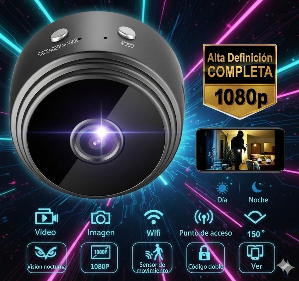 🔥 MINI CÁMERA ESPIA A9 WIFI HD™