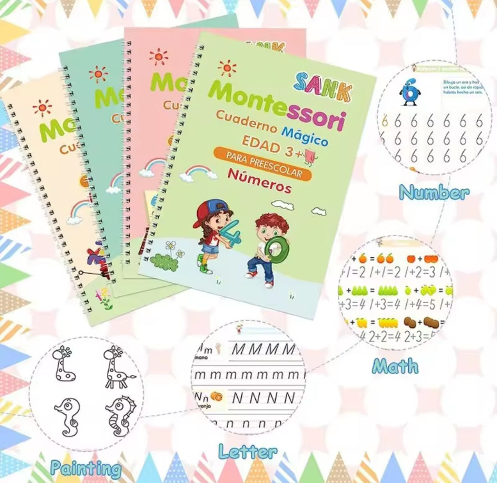 KIT 4 LIBROS CALIGRAFIA TINTA MAGICA