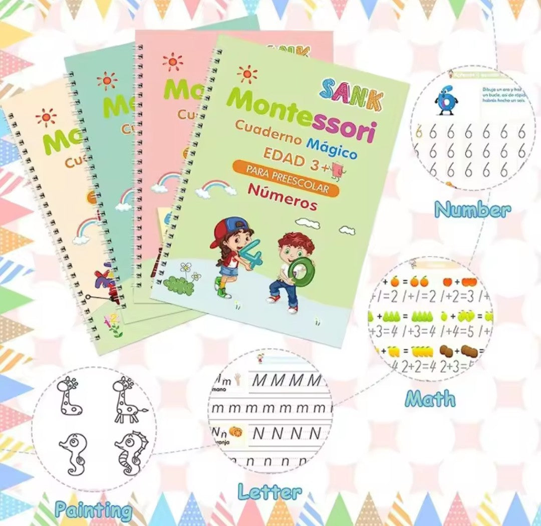 KIT 4 LIBROS CALIGRAFIA TINTA MAGICA