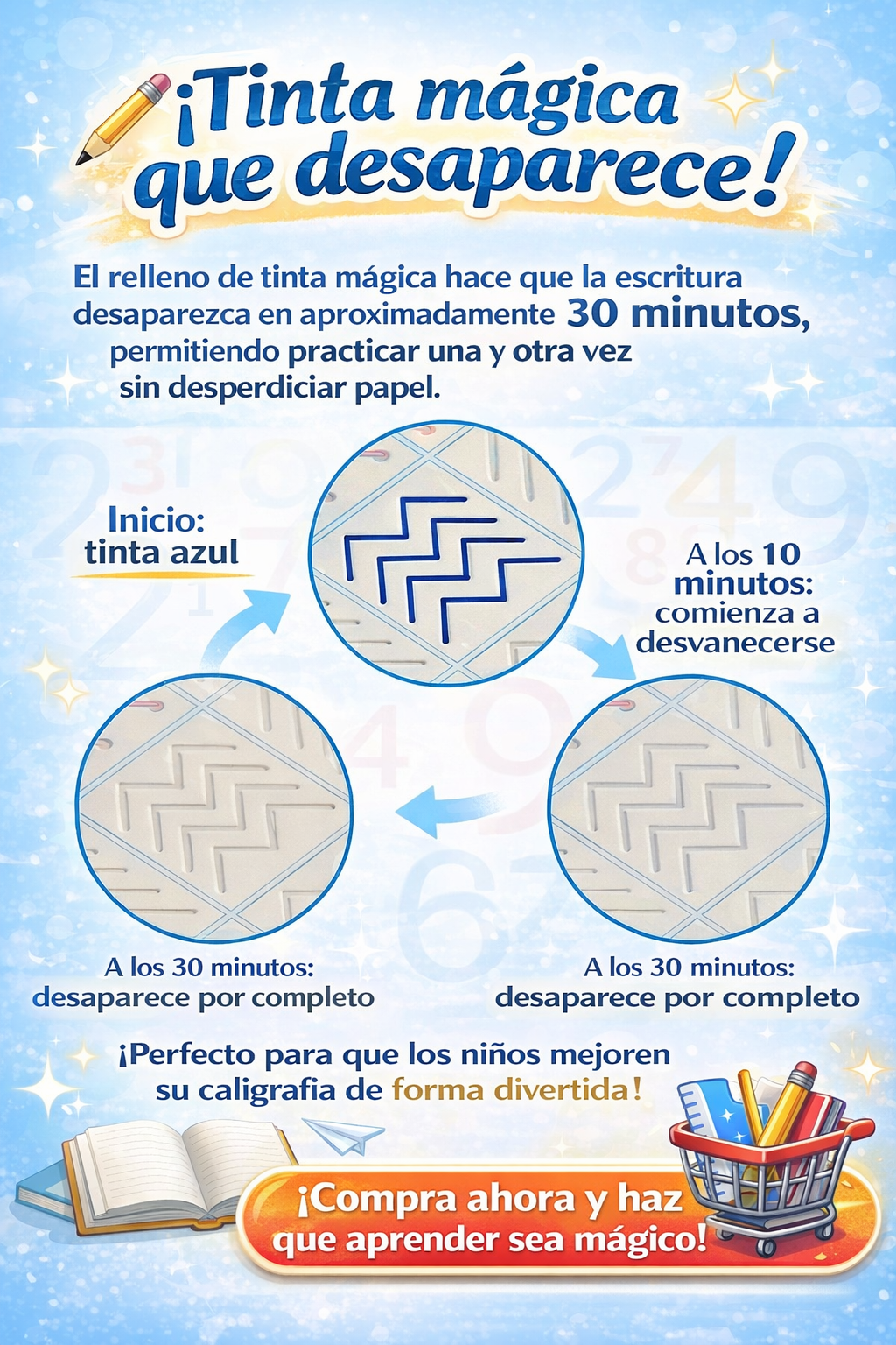 KIT 4 LIBROS CALIGRAFIA TINTA MAGICA