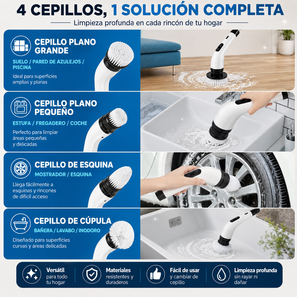 Cepillo Electrico De Limpieza 9 en 1